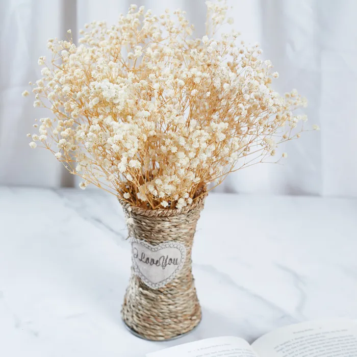  Flores secas naturales preservadas secas Gypsophila Paniculata  Ramos de flores de aliento de bebé, regalo para boda, decoración del hogar,  accesorios para fotos flores para decoración (color blanco 1, tamaño: 17.64