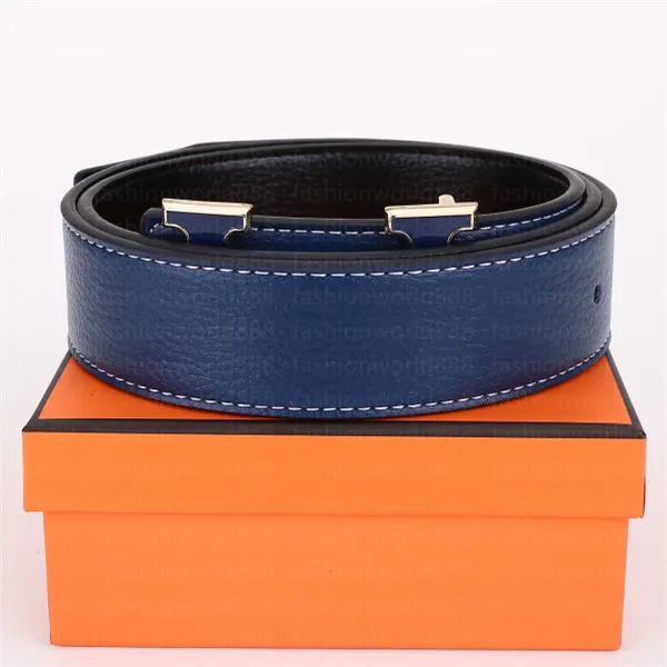 High-End Men's Belt Fashion Men's Leather Five-Color Buckle Business Women Classic Casual Women's Crafts Orange Box Wholesale