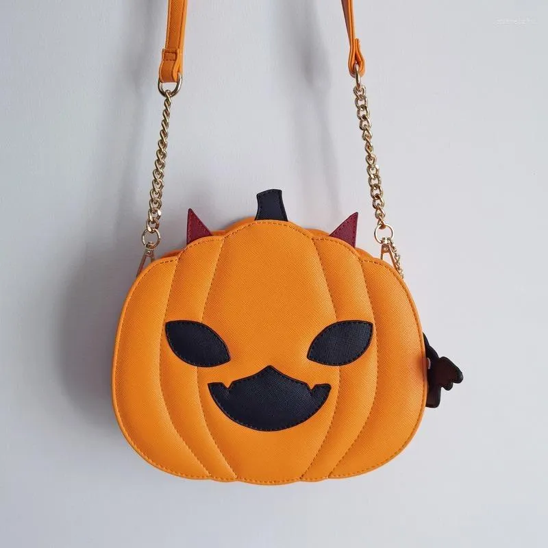 Bolsas de noite em forma de abóbora de halloween para mulheres bolsas de ombro de abóboras diárias para meninas bolsas de corrente crossbody bolsas de couro do plutônio