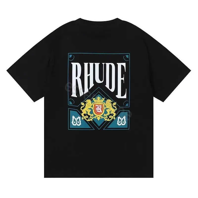 23SS Summer Rhude T shirt Mens Designer T Shirt Rhude Casual shirts Man Womens Tees Mangas Curtas Mais Vendidas Roupas Hip Hop Masculinas de Luxo TAMANHO EUA S-2XL