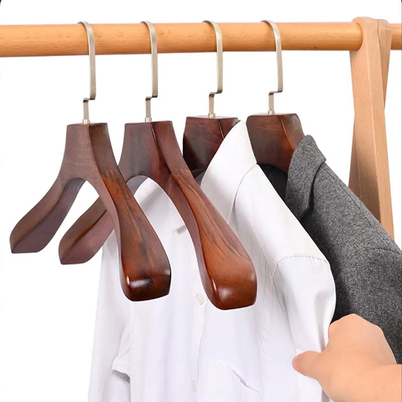 Anzug Kleiderbügel Beflockung Hochwertiger Holzkleiderbügel Traceless für  Home Schlafzimmer
