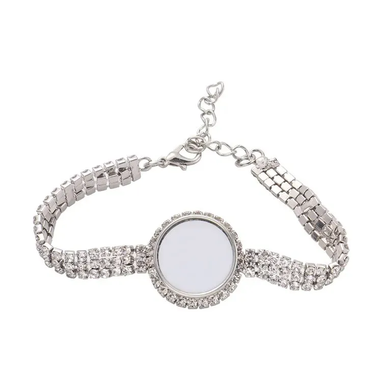 wholesale Sublimation Bracelet Blanks with Snap Bling Rhinestone DIY Women s Bracelet Trays