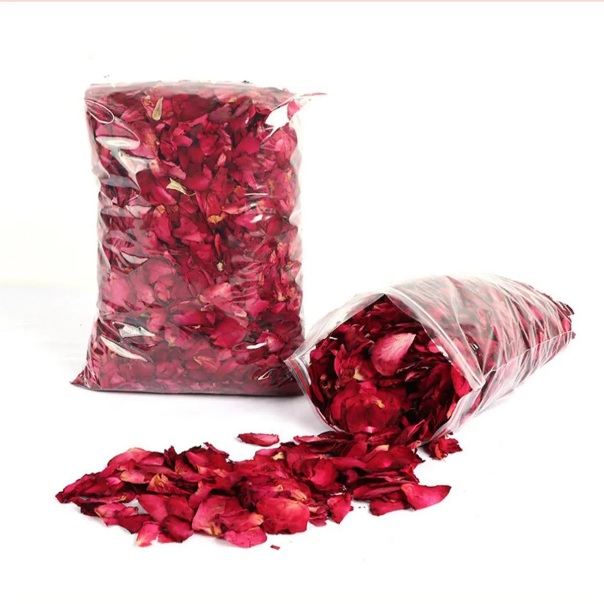 Getrocknete Blumen, 200 g, natürliche echte rote Rosenblätter, organisch, duftend, für Bad, Spa, Dusche, Aufhellung, Schönheit, Valentinstag-Dekoration 230711