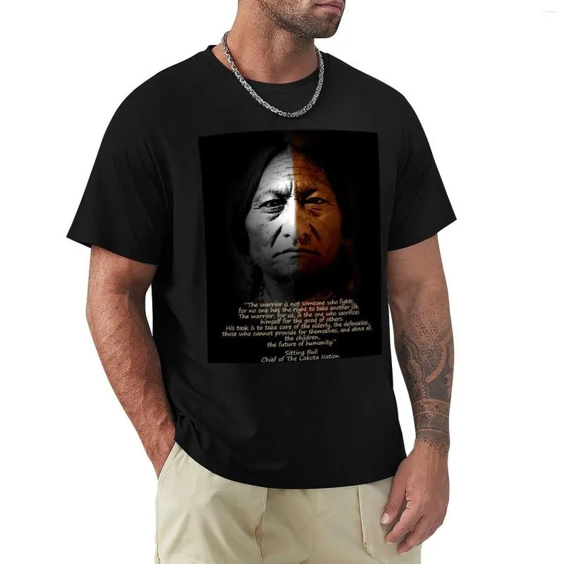 Sitting Bull Warrior citat för mäns Polos. Poster T-shirt Estetiska kläder Snabbtorkande för en pojke Långärmade T-shirts för män