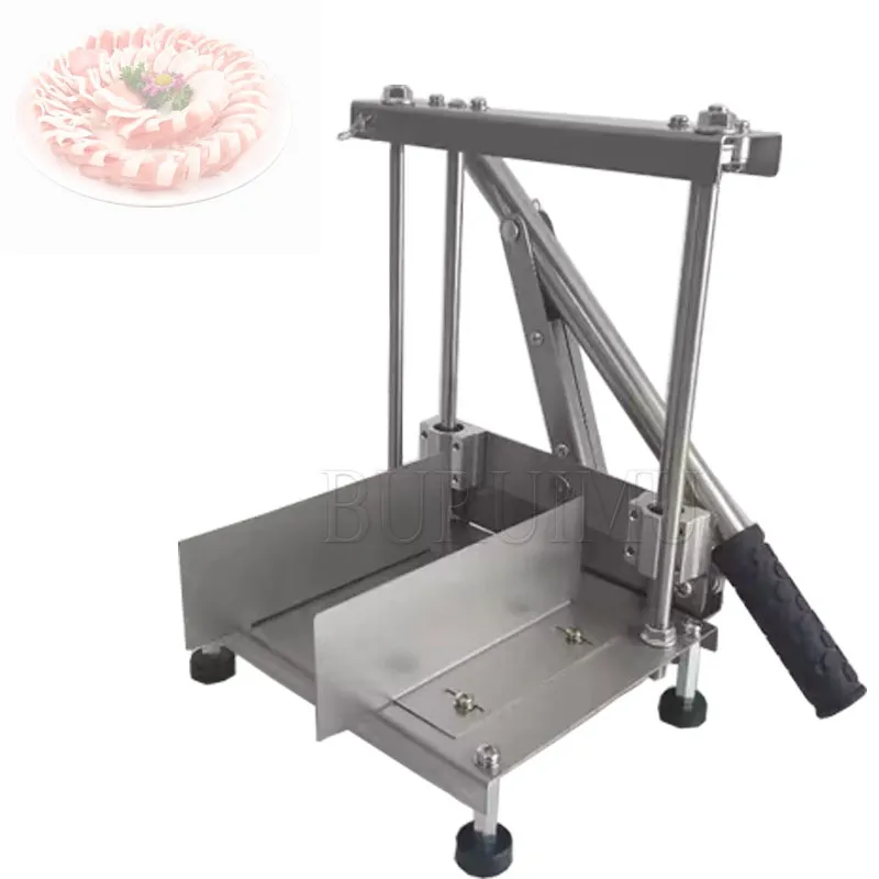 Frozen Meat Cutting Machine Manual Lamb Meat Slicer Meat Cutter Beef Mutton Roll Food Slicing Machine