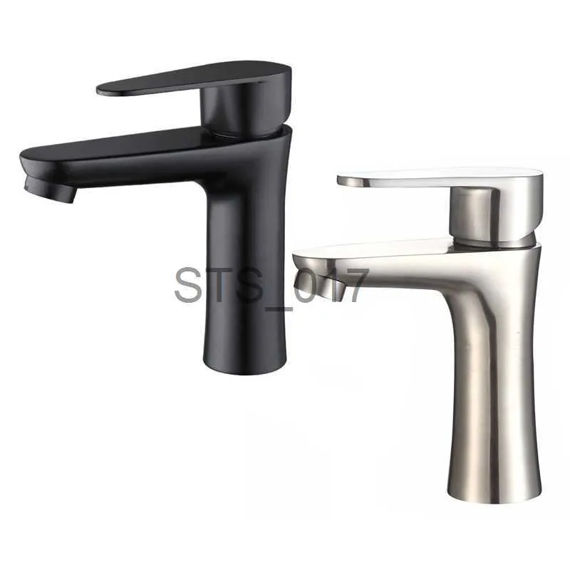 Küchenarmaturen aus gebürstetem Nickel, Badezimmer-Waschtischarmaturen, Kalt-/Heißmischer, schwarzes Waschbecken, Wasserhahn, Zubehör x0712