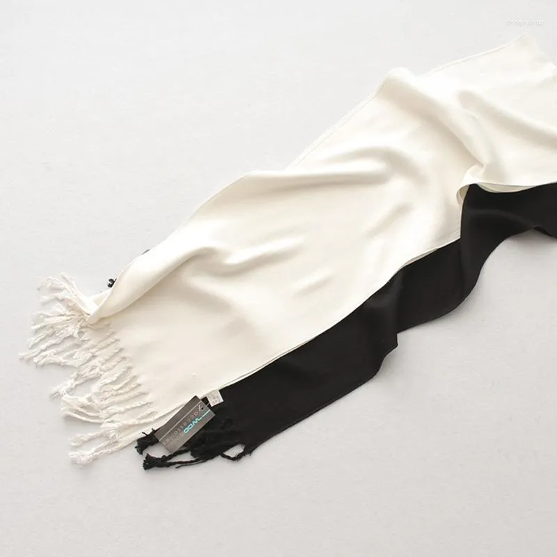 Шарфы твердый цвет хлопковые мужчины шарф зима теплый классический черный белый бизнес мужчина 190 32 см