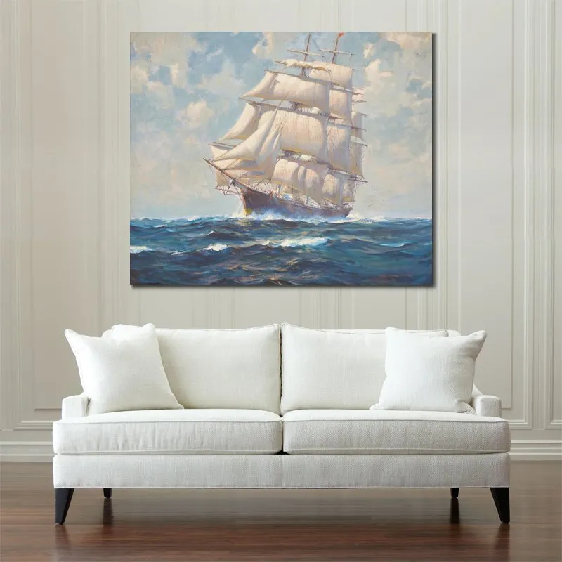 Romantic Seascape Canvas Art the James Baines Frank Vining Smith Painting Handmade Modern Home Decor