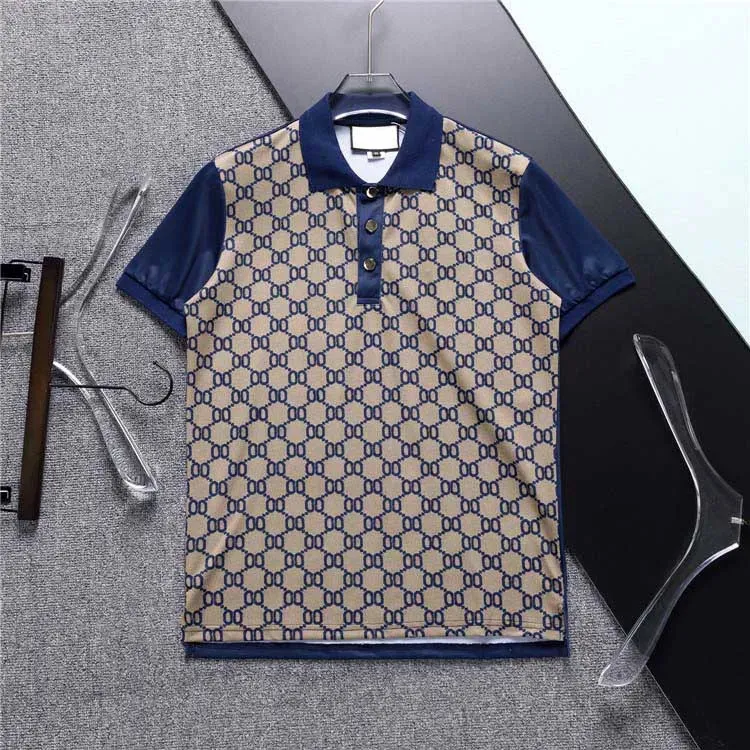 23ss Europe women designer polos Double letter Water color print casual high quality fashion men wild top Blue CoffeeMany colors are available Size M-3XL