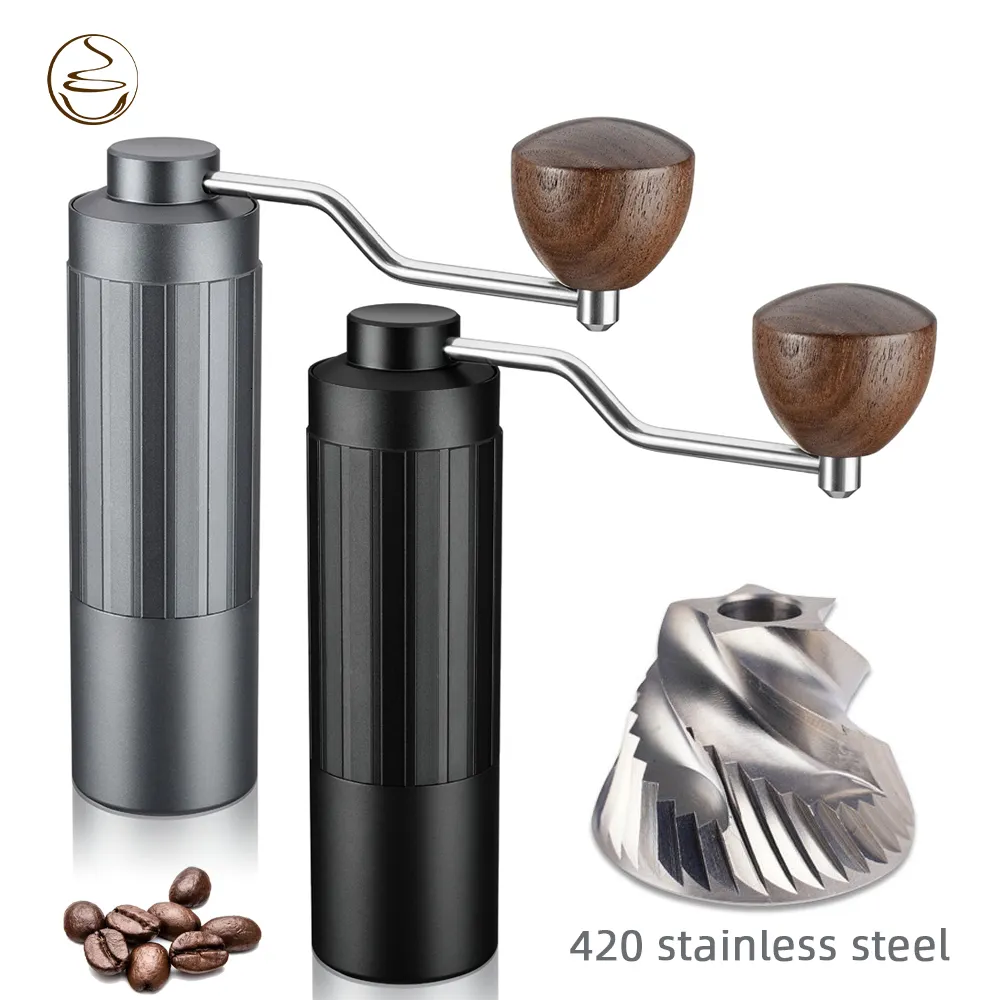 Manual Coffee grinder adjustable fur and fine strength 420 stainless steel grinding movement 230711