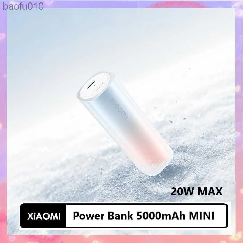 Xiaomi Power Bank MINI 5000mAh 20W MAX läppstiftversion P07ZM Mi Powerbank 5000 Bärbart batteri för iPhone 12 13 14 Pro L230712