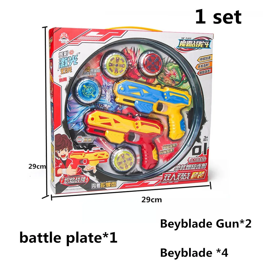 Trottola Beyblade L15cm Beyblade Burst Glow Fight Beyblade Burst Sparking Beyblade Gun Toys For Kids Gyro Set 1 Gun 2 Beyblade 230711