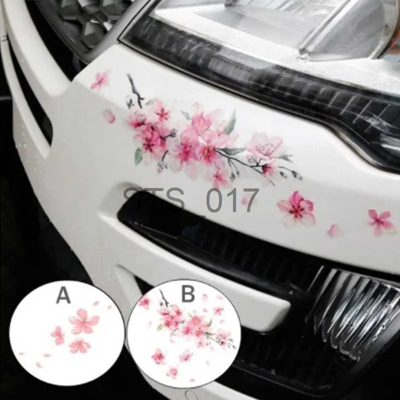 ملصقات زخرفية أخرى Sakura Flower Car Sticker Love Pink Car Vinyl Secal Pumper Window Car Assories X0712