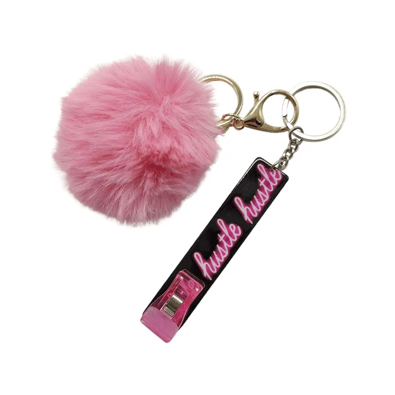 Custom Logo Acrylic Pink Keychain Card Puller For Long Nails Hot