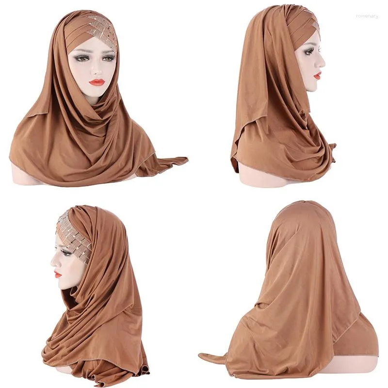 Vêtements ethniques 1PC femmes paillettes Hijab une pièce foulard Wrap musulman châles islamique couverture écharpe écharpes pour dames