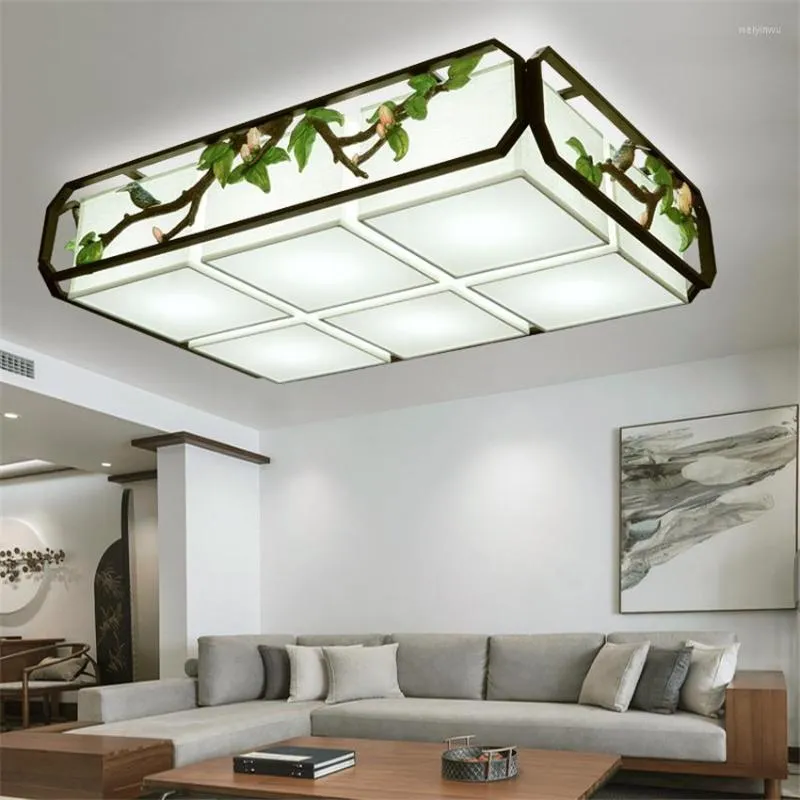 Plafonniers Creative Tissu Chinois Salon Salle À Manger Chambre Maison LED Art Déco Lampes Luminaires