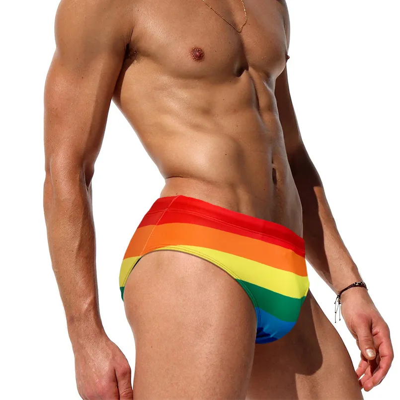 Rainbow swimsuit mens shop