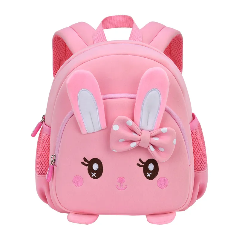 School Bags Children's backpack in Kidergarten 3D cartoon rabbit children's backpack school bag for girls and young children to prevent loss school bag Mochila 230712