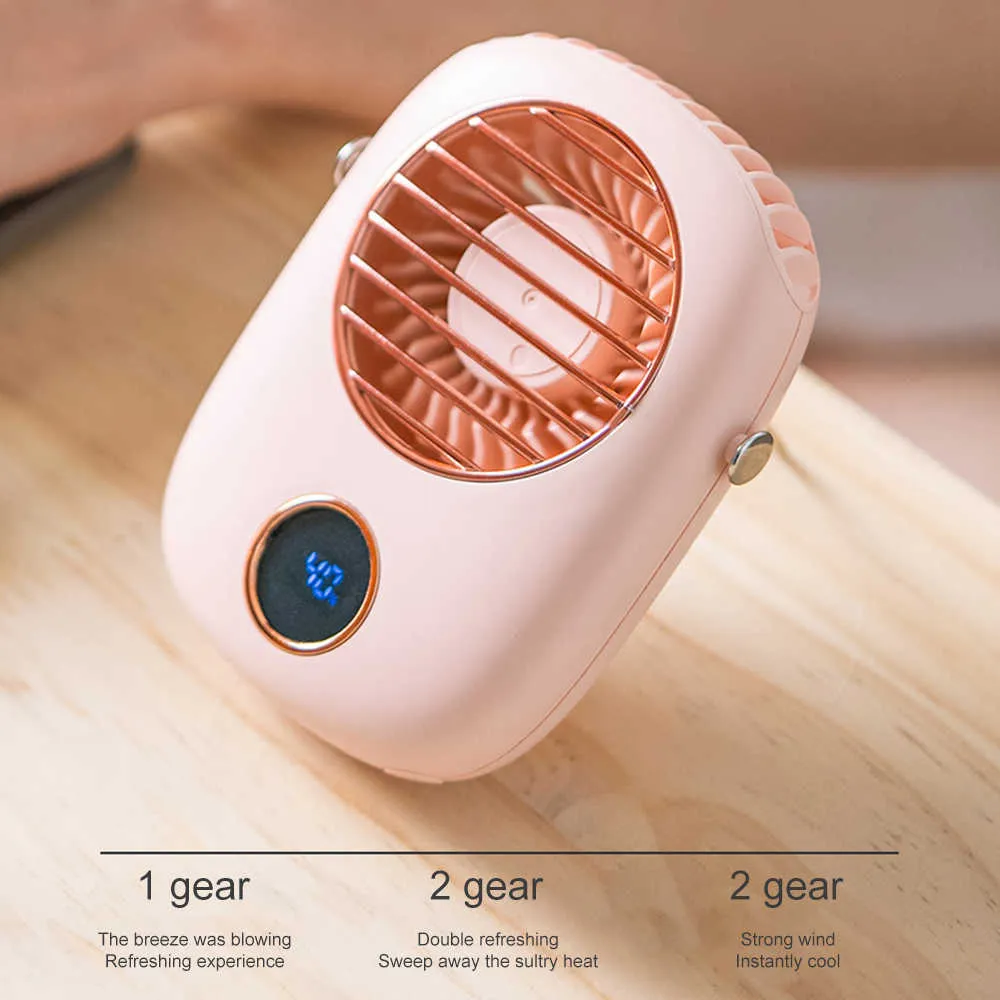 Wentylatory elektryczne przenośny wiszący wentylator szyi 2000MAH USB Handheld klimatyzator wentylator LED Electric Air Cooler Summer Mute Sports Fan