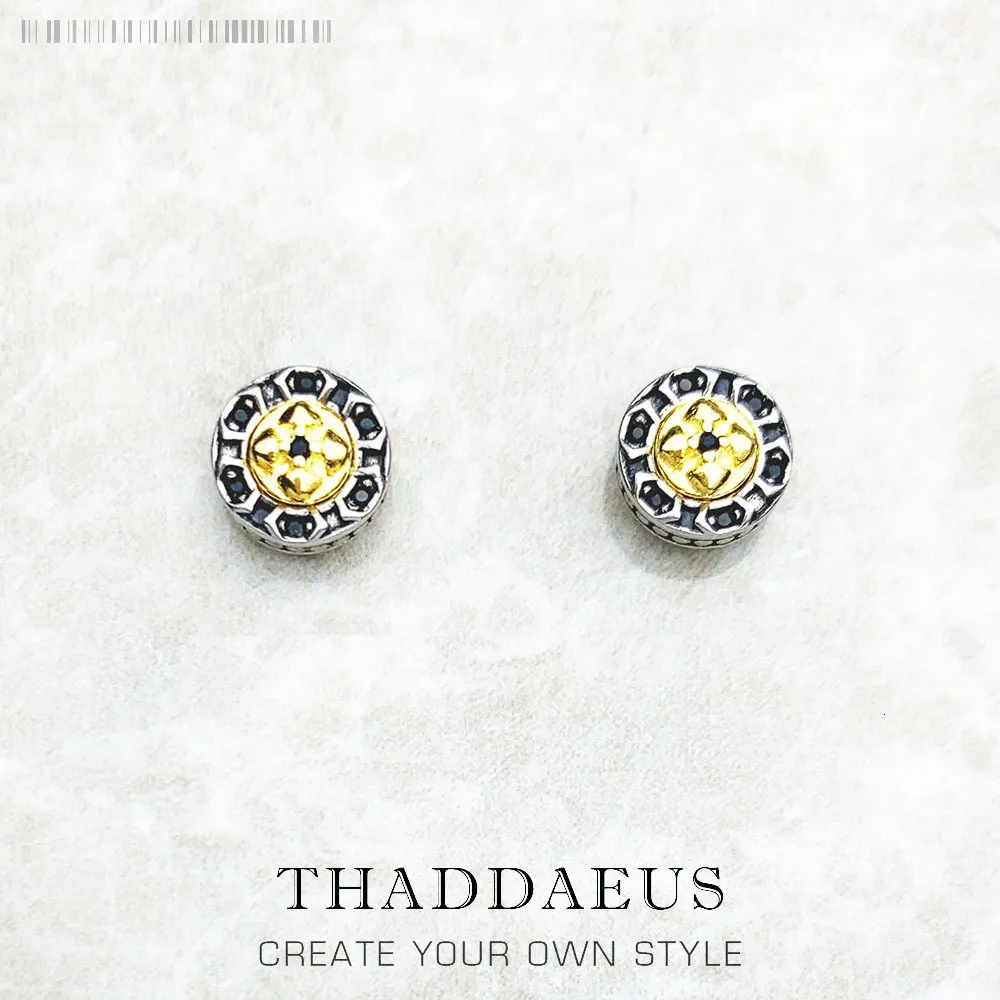 Stud Ear Studs Cross Black Stones Gold Europe Style Delicate Myths Fine Jewerly Per donna Uomo Vintage 925 Sterling Silver Gift 230711