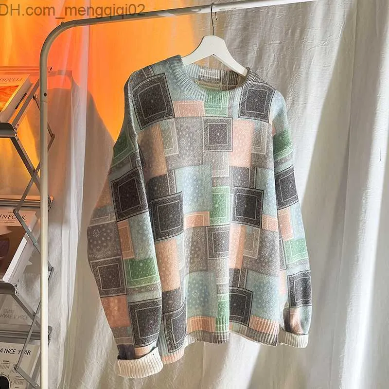 Erkek Sweaters Sonbahar Kış Erkekler Düz Alt Fermuar Sıfır Çift Hazırlık Stili Gevşek Vintage Yeni Örme Üst Sweater S-4XL Ekstra Büyük Z230712