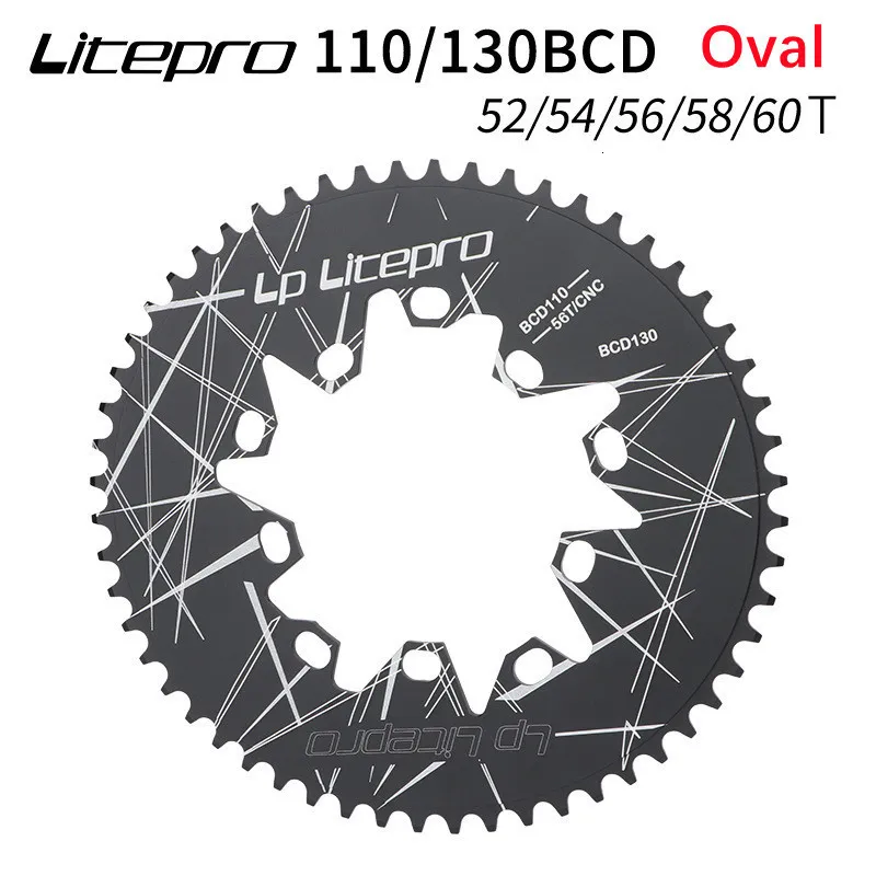 Bike Freewheels kettingwielen Litepro 110BCD 130BCD ovaal kettingblad 110130MM 5254565860T voor Brompton vouwfiets crankstel racefiets kettingwiel 230712