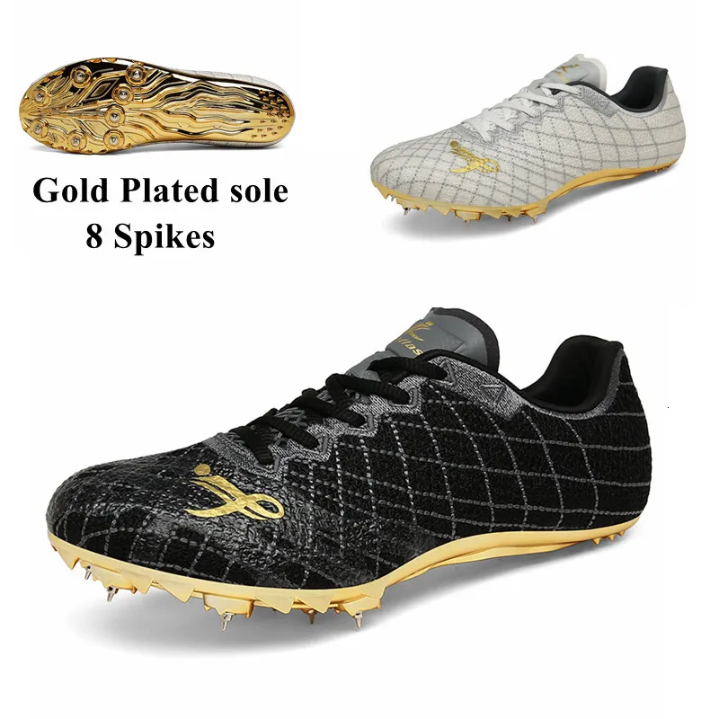 Safety Shoes Men's gilded shoelaces track and field short running shoes women's pointed sports shoes lightweight running training racing sports shoes 230712