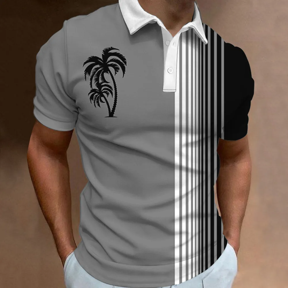 Camisa De Polo Para Hombres Hawaianos, Top De Polvo De Árbol De