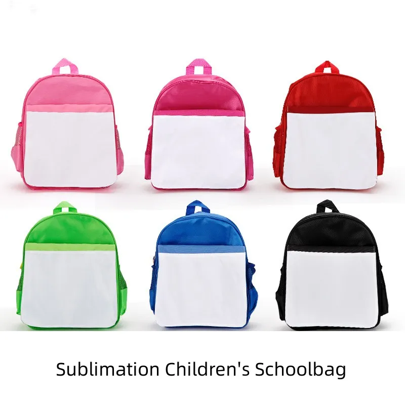 Sublimation Blank School Bag Backpack Shoulder Bag Kindergarten Kids Book Packs Thermal Transfer Heat Print Student Backpack Bags Print Photo DIY Totes Gifts