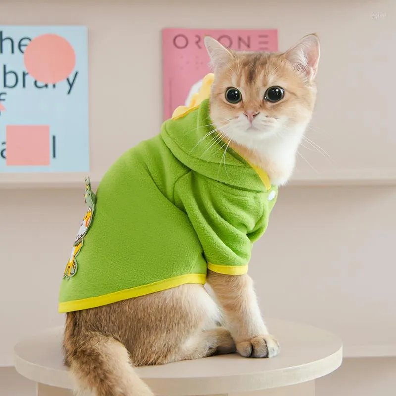 Cat Costumes Cartoon Pet Apparel Dog Fleece Sweatshirt Costume Coat Wear Cloth Clothing Winter Small Hoodies Clothes