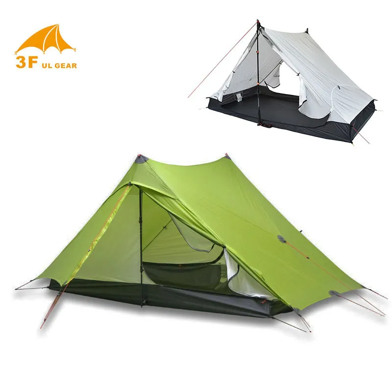 Tentes et abris T Zipper Inner Open Version Lanshan 2 Invisible to Two People Um Lightweight 3/4 Season 15D Silicone Poleless Tent 230711