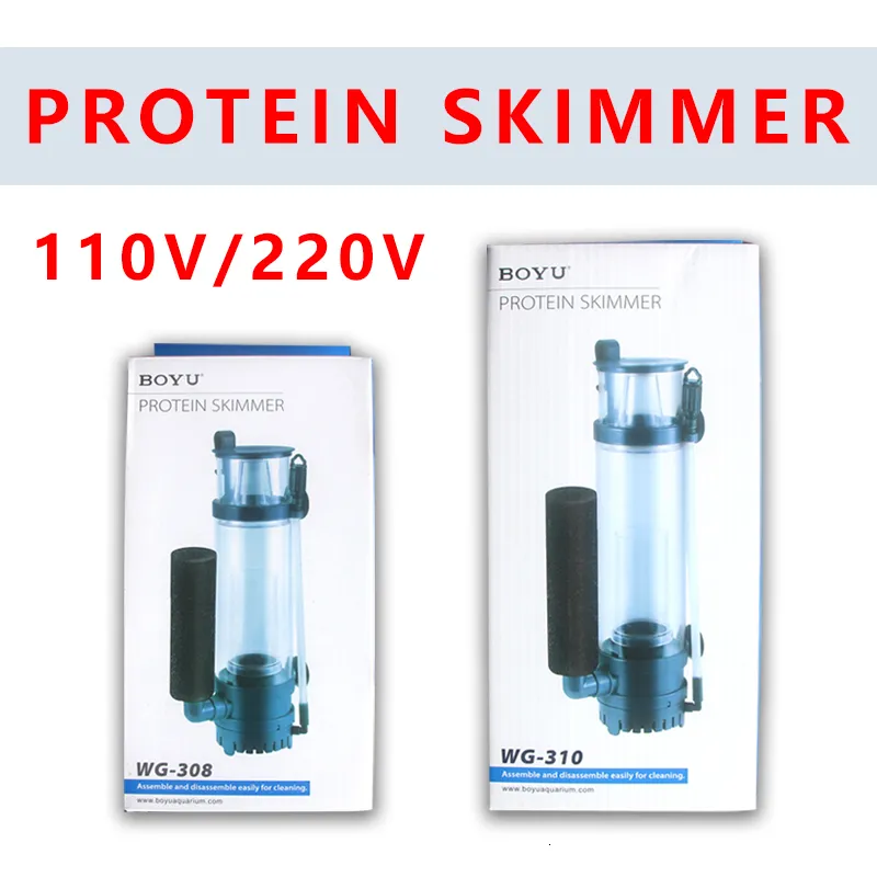 Filtração Aquecimento BOYU Protein Splitter Water Skimmer Pump100150L Marine Saltwater Aquarium Accessories 220V WG308 6W WG310 8W 230711