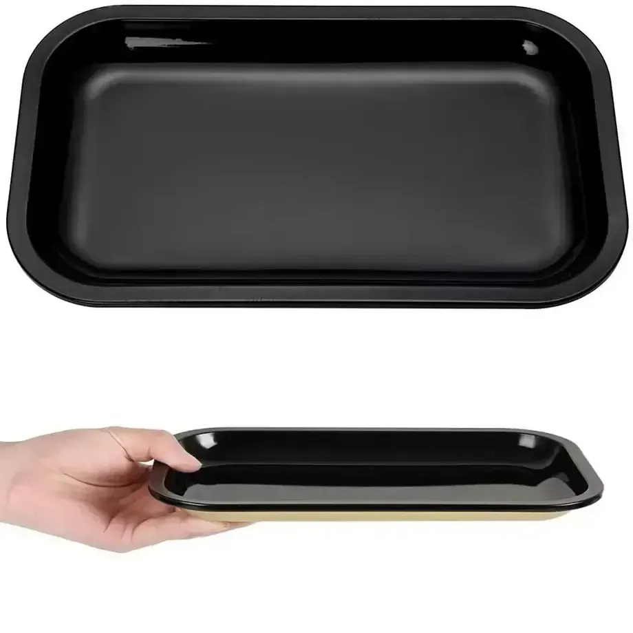 Smoke Shop Tobacco Rolling Tray with Magnetic Lid Cover for Smoking Metallic Dry Herb Cigarette Operation Serving Roll Trays Storage Plate Useful Bong