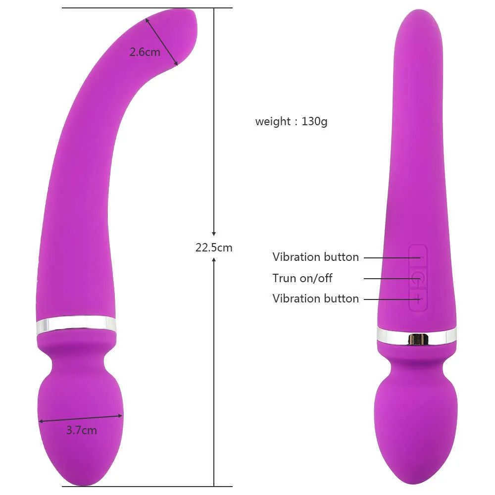 Vibrators 10 Speeds Powerful Dual Head Big for Women Magic Wand Body Massager Sex Toys For Woman Clitoris Anal_voghion.com