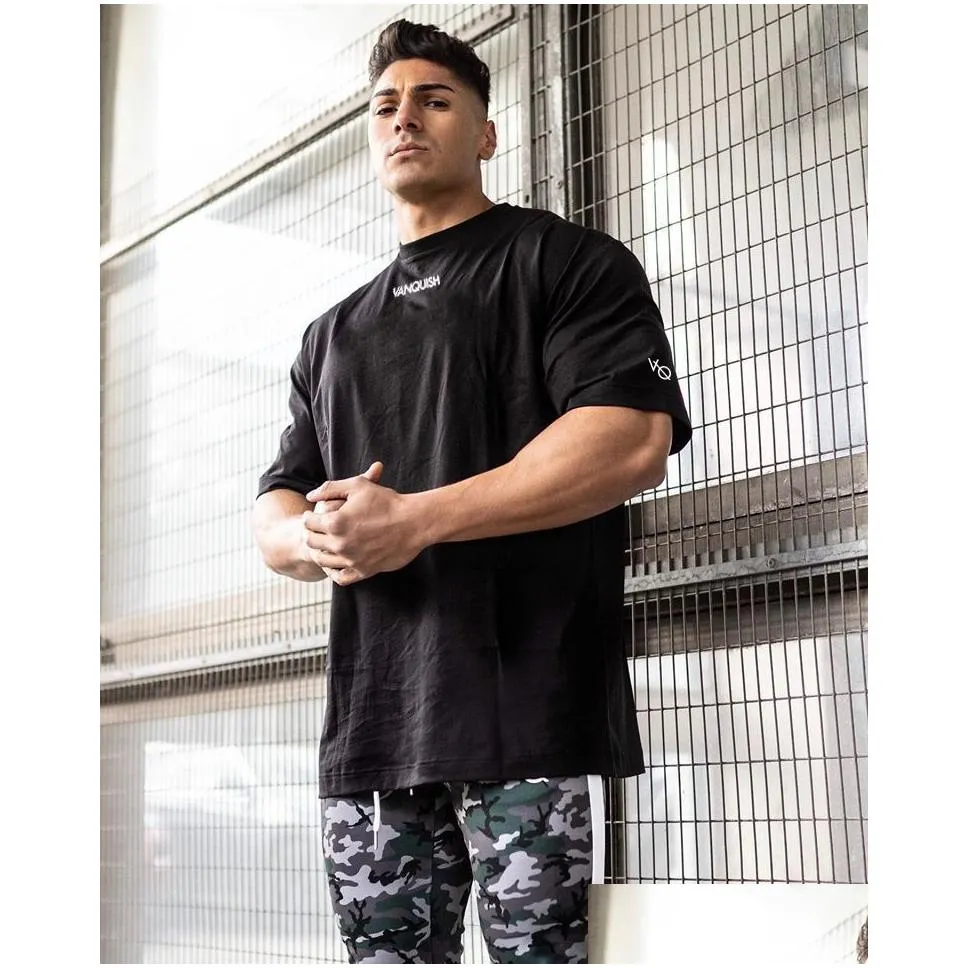 5 colors mens t shirts muscle fitness sports t-shirt male hip hop oversized t-shirt cotton outdoor summer fashion short sleeve