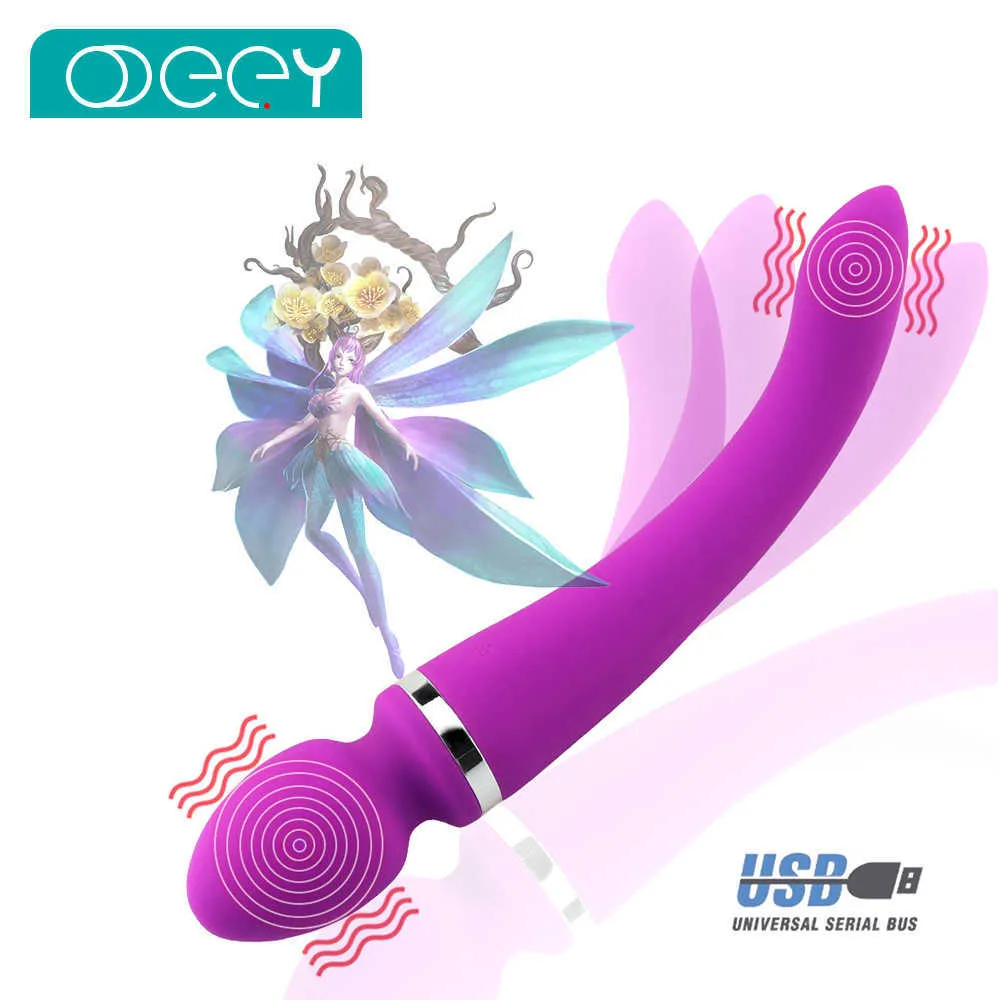 Vibrators 10 Speeds Powerful Dual Head Big for Women Magic Wand Body Massager Sex Toys For Woman Clitoris Anal_voghion.com