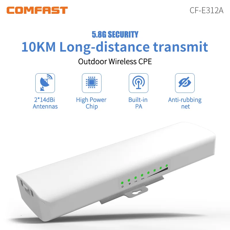 Routers 2pcs 5KM Comfast Outdoor CPE Wifi Repeater 5GHz 300Mbps Wireless Wi Fi Router Extender Bridge Nanostation 2 14dbi Antenna Booste 230712