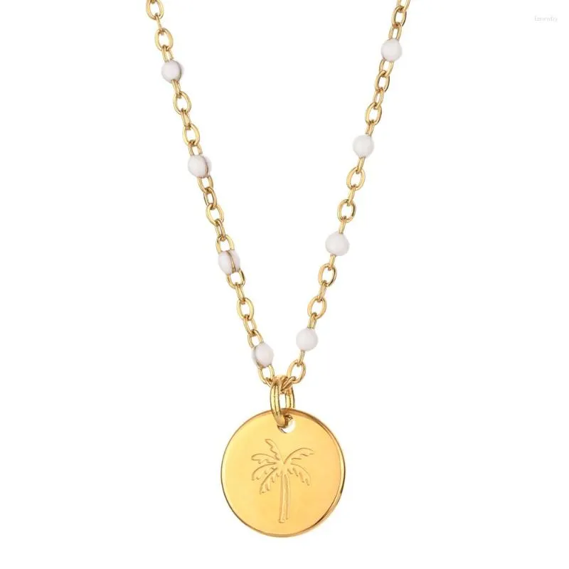 Pendentif Colliers Palmier Collier Pour Femmes Dainty En Acier Inoxydable Coeur Lune Soleil Bohomian Bijoux Été Océan Plage Accessoires