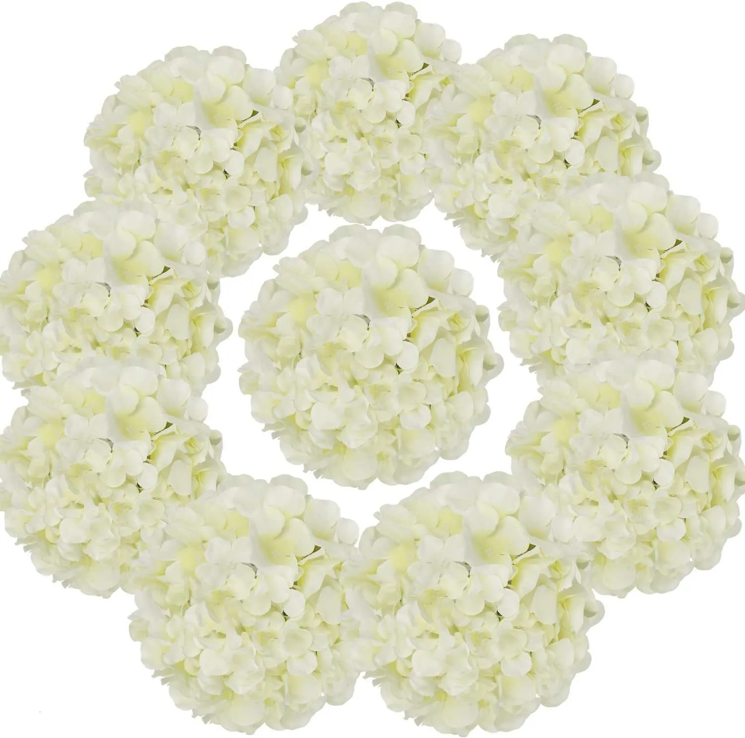 Suszone kwiaty 10 paczek jedwabna hortensja sztuczne głowy pełne z łodygami na ślub strona główna sklep Baby Shower Decor 230711