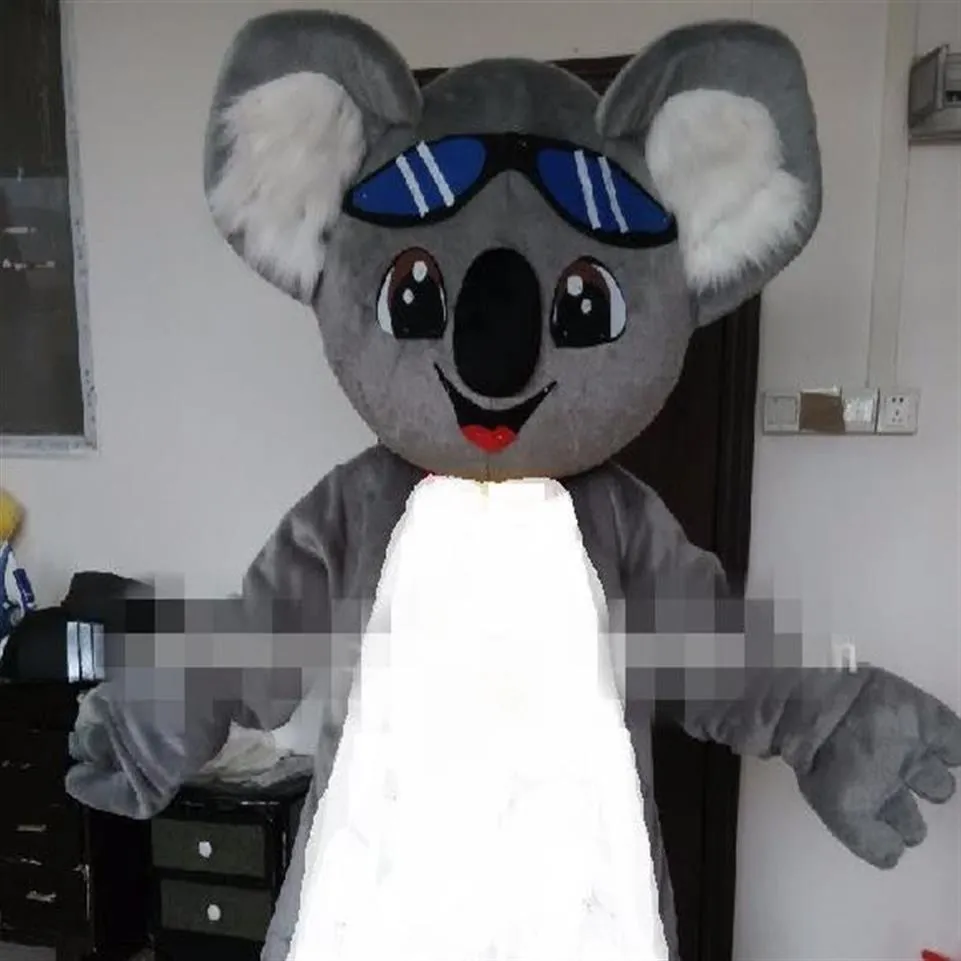 Custom Gray koala mascot costume Adult Size add a fan300H