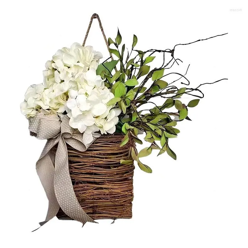 Dekoracja imprezowa sztuczny wieniec roślinny znak powitalny frontowe drzwi kosz na dzień matki wakacje ślubny wystrój domu A