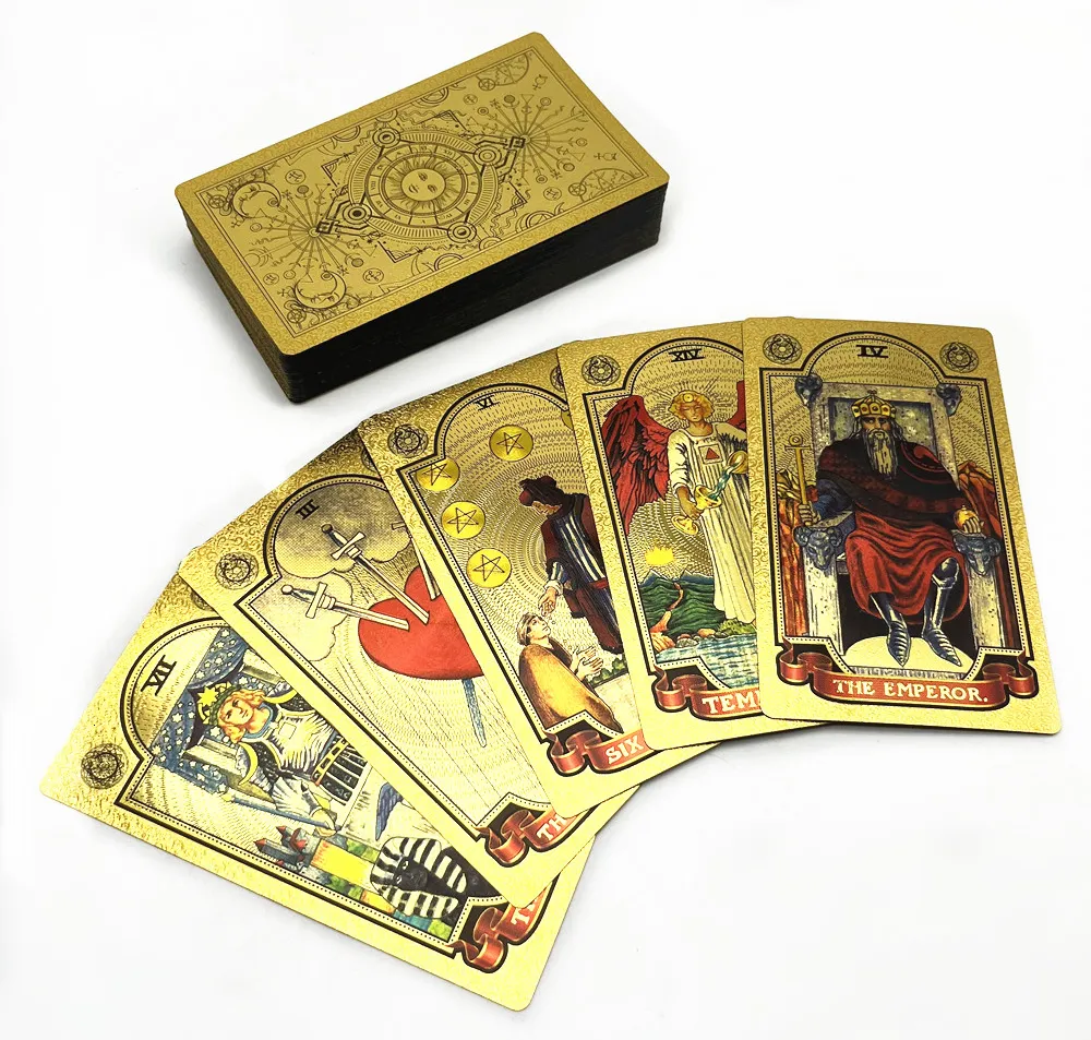 Gold Foil Tarot Cards Deck 78 Cards Gold Plastic... From Nan09, $13.44 ...