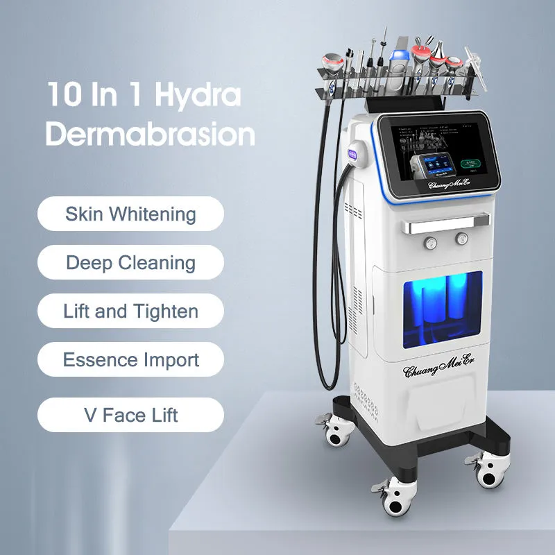 Profesional 10 en 1 Máquina de limpieza facial multifuncional para la piel Diamond Dermabrasion Aqua Peeling Rejuvenecimiento de la piel Blanqueamiento Hydra Machine para spa