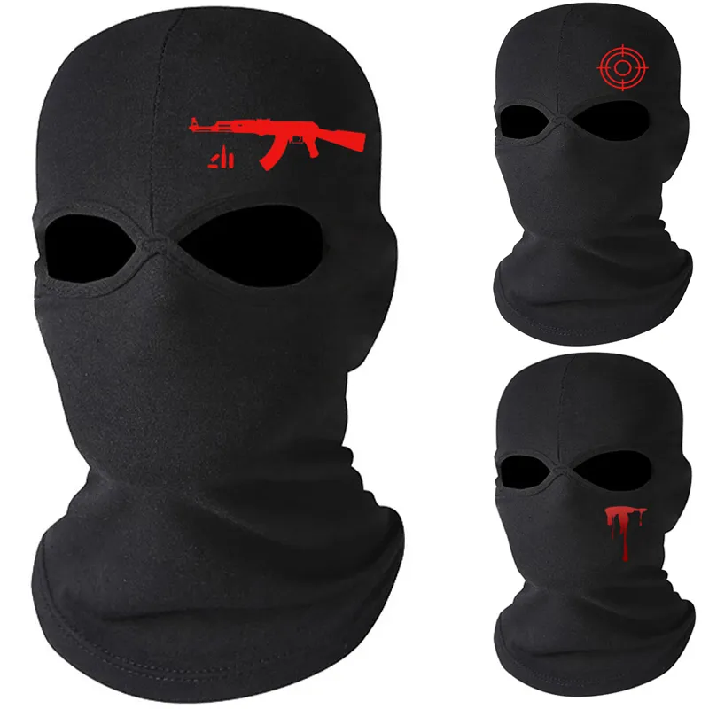 Top Caps Full Yüz Balaclava Mask Taktik CS Kış Kayak Bisiklet Şapkası Güneş Koruma Eşarf Açık Spor Özel Özel Özel Diy Beanie 230711