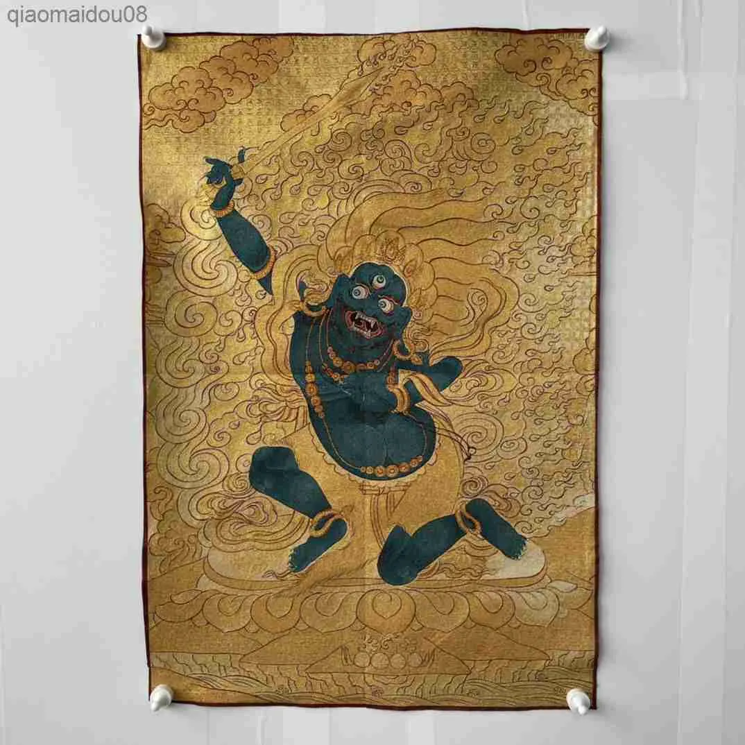 Cina Ricamo Di Seta Thangka Fengshui Ricchezza "Bodhisattva Buddha" Pittura Murale Artigianato Decorazione Domestica # 55 L230704