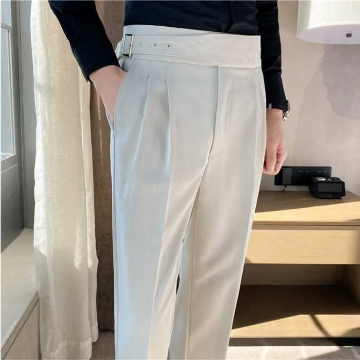 British Style High Waist Casual Dress Pants For Men With Belt Design Slim  Fit Markham Formal Trousers For Formal Office, Wedding, And Party Wear  J230714 From Make08, $12.14