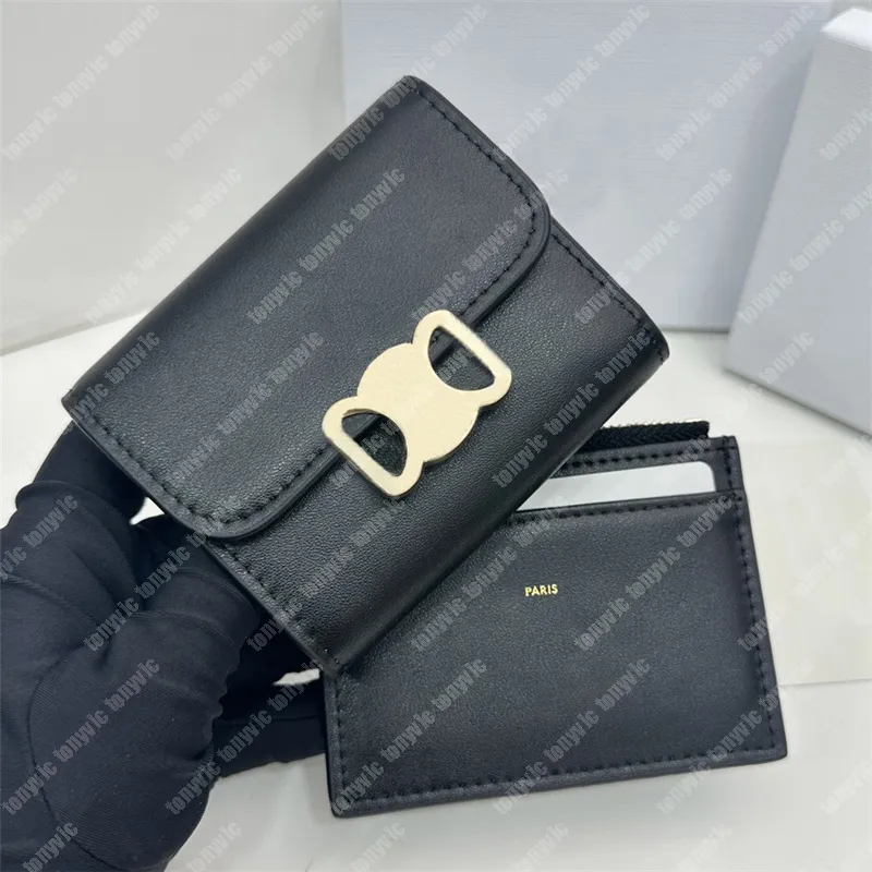 Designer Short Wallet For Woman TRIOMPHE Mens Purse Luxury Designers Card Holder Gold Buckle Cowhide Leather Fashion Coin Purse Wallets