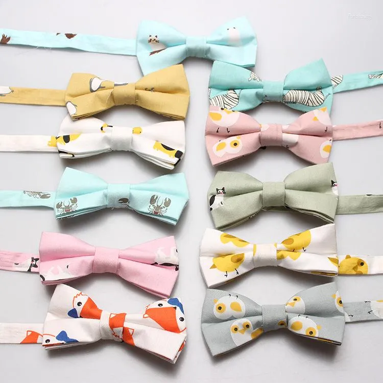 Bow Ties Cartoon Cute Cotton Print Tie For Men And Women Show Event Decorative