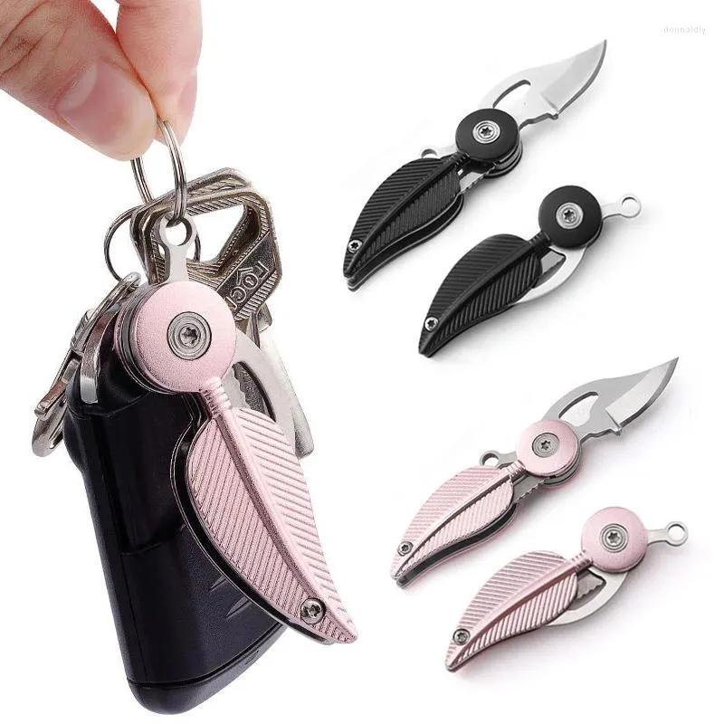 Nyckelringar Mini Knife Foldknife Nyckelring Outdoor Rescue Folding Feather Portable Pocket Survive Key Chain