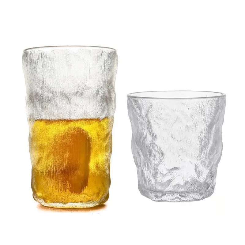 Copas de vino Copa de cristal Copa Nordic Iceberg Stripe Vasos de agua Vasos de pared esmerilados para cerveza Jugo Té Tazas de café 230711